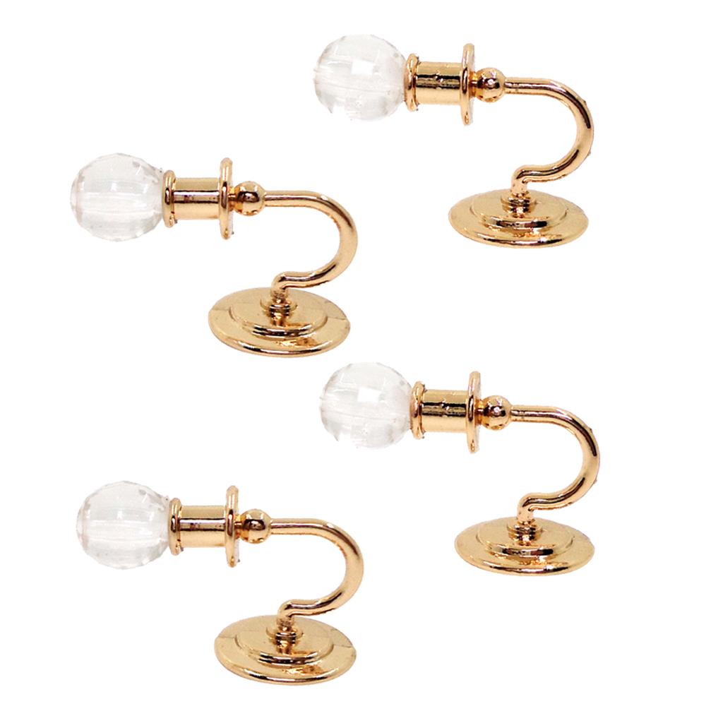 4 Pieces Metal 1:12 Dollhouse Miniature Wall Light Lamp Model Decoration