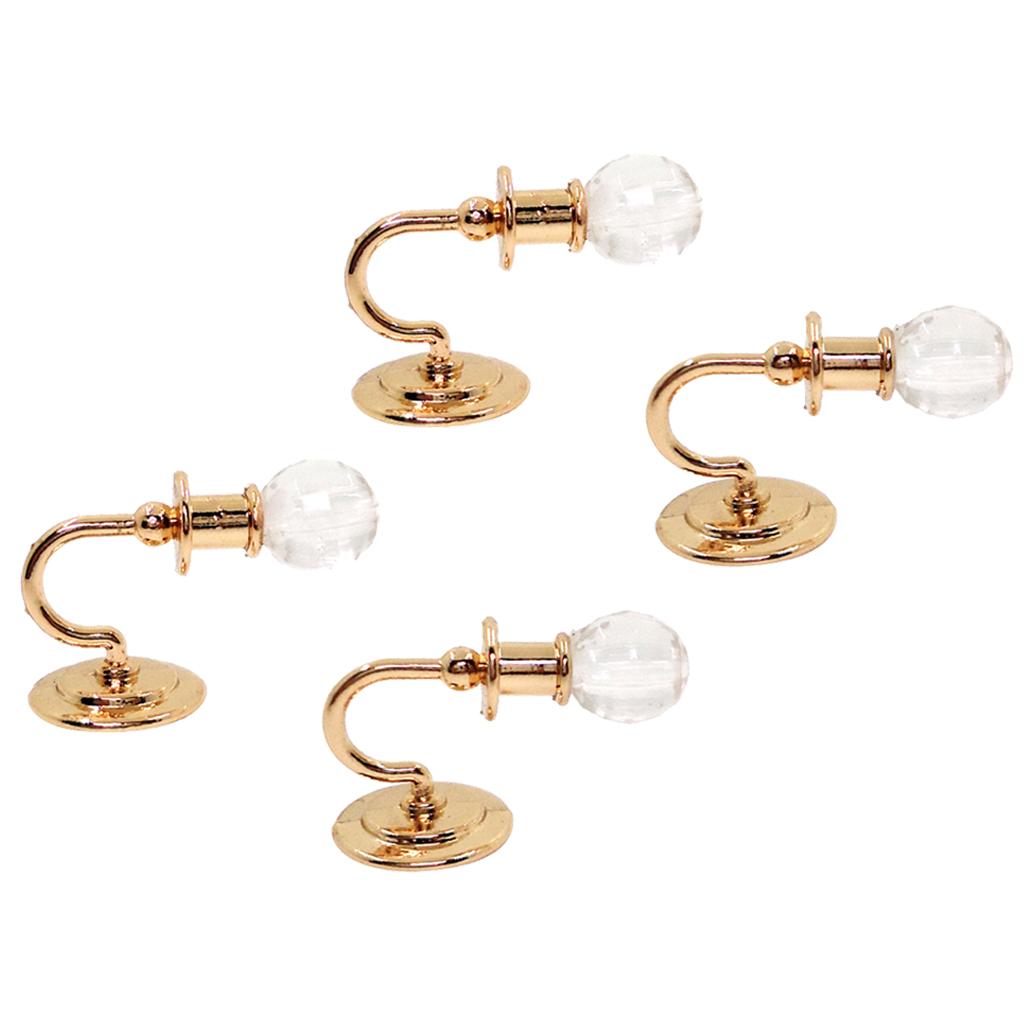 4 Pieces Metal 1:12 Dollhouse Miniature Wall Light Lamp Model Decoration
