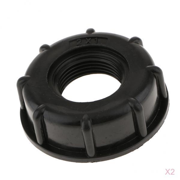 2PCS IBC Water Tote Tank Adapter Hose Cap for 60mm Thick Thread Outlet 1inch