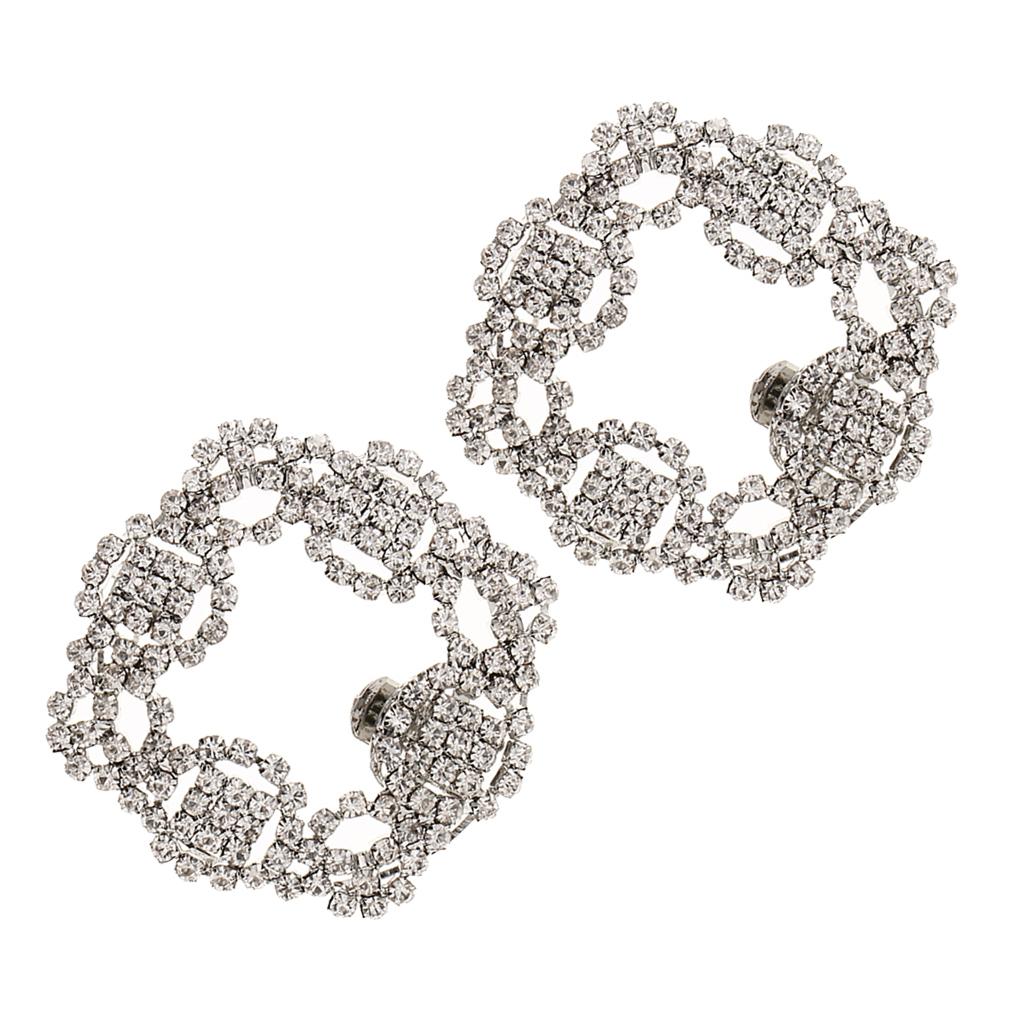 2Pcs Rhinestone Crystal Shoe Buckle Shoe Clips for Bridal Shoes Decoration