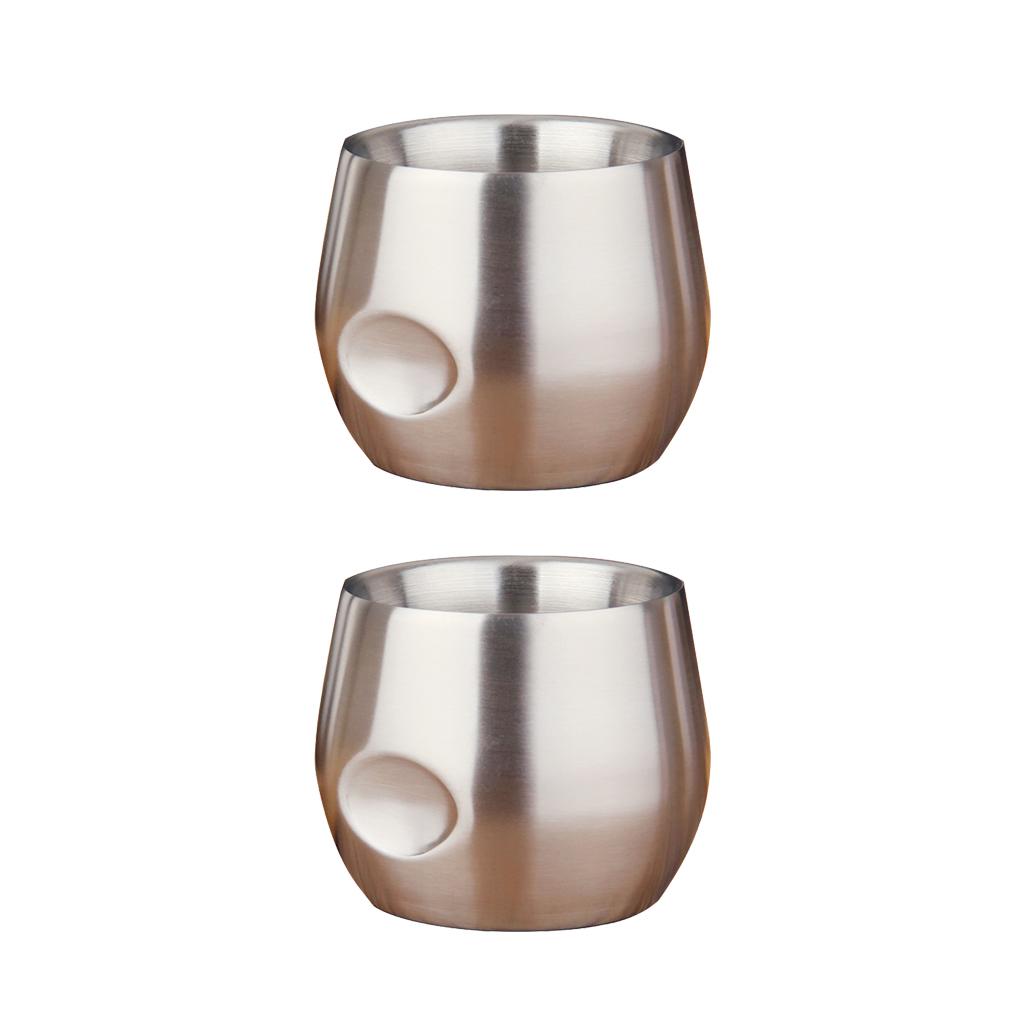 2xStainless Stemless Wine Goblets Vacuum Insulated Travel Tumbler Cup 200ml