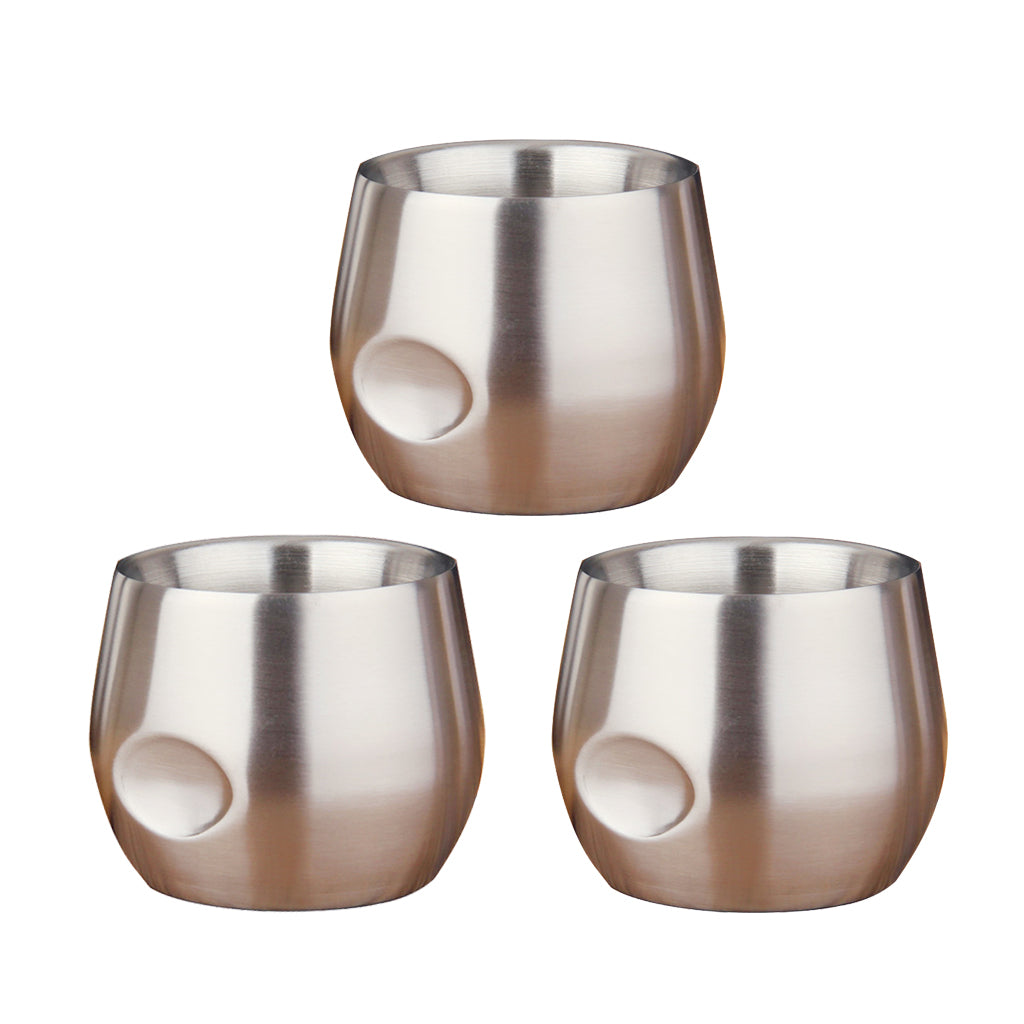 3xStainless Stemless Wine Goblets Vacuum Insulated Travel Tumbler Cup 200ml