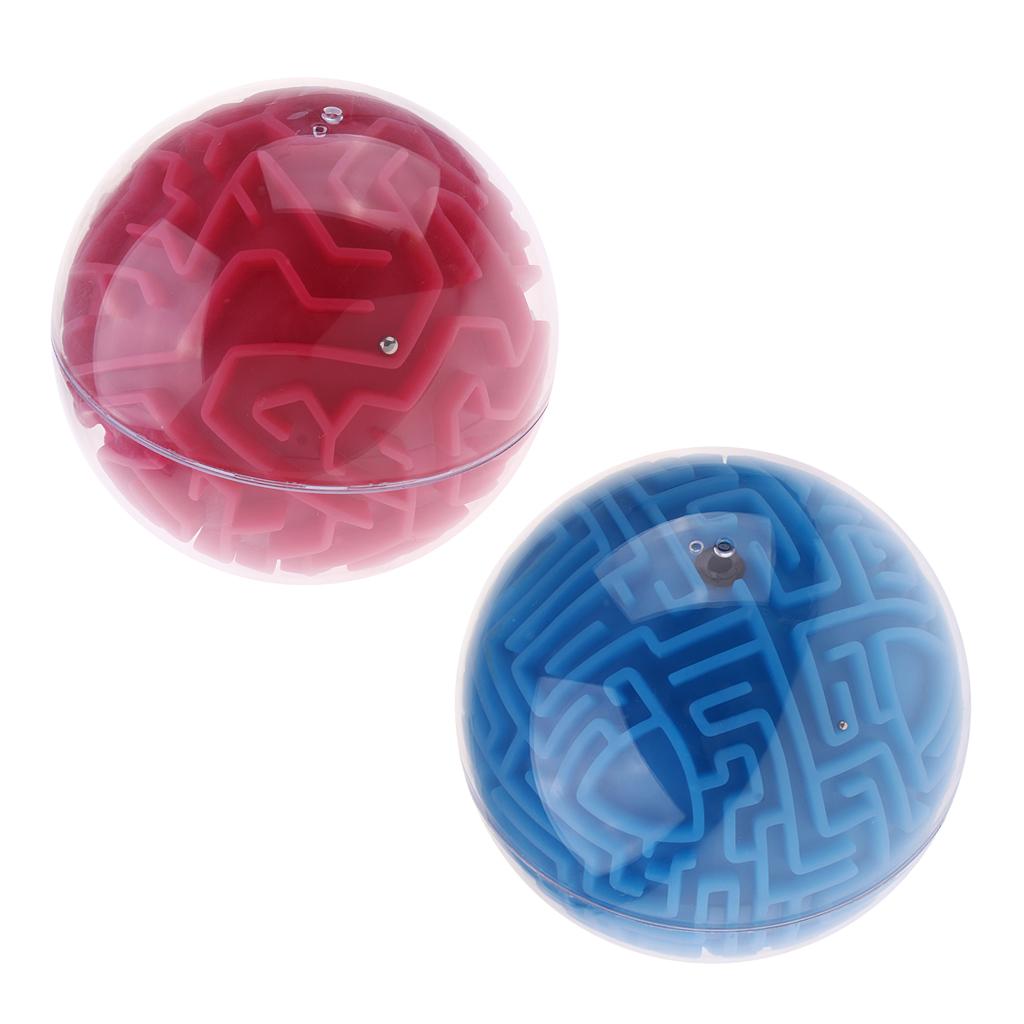 2 Pieces 3D Maze Ball Magic Ball Puzzle Brain Maze Game Kids Educational Toy