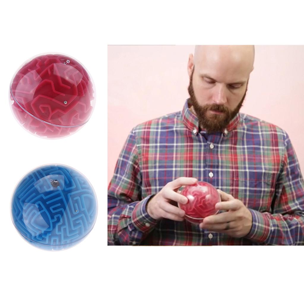 2 Pieces 3D Maze Ball Magic Ball Puzzle Brain Maze Game Kids Educational Toy