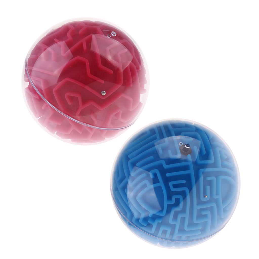 2 Pieces 3D Maze Ball Magic Ball Puzzle Brain Maze Game Kids Educational Toy