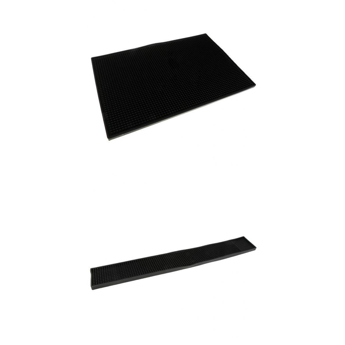 2PCS Black Rubber Beer Bar Runner Spill Mats for Pub Party 60x8cm 30x45cm