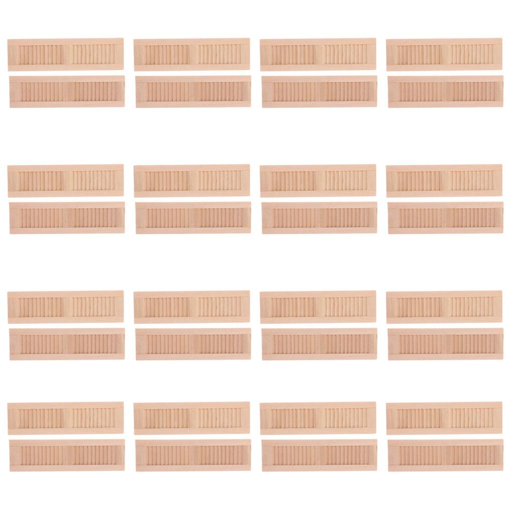 32 Pieces 1/12 Dollhouse Furniture Wooden Shutters DIY Window Accessories