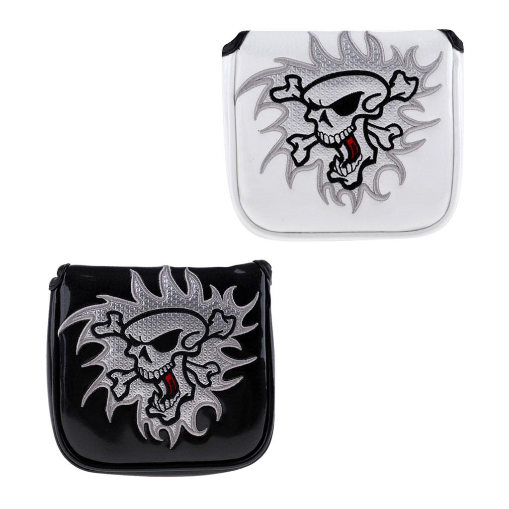 2pcs Skull Golf Mallet Putter Head Cover Bag with Closure