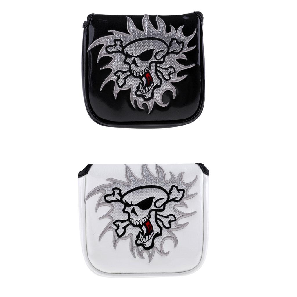 2pcs Skull Golf Mallet Putter Head Cover Bag with Closure