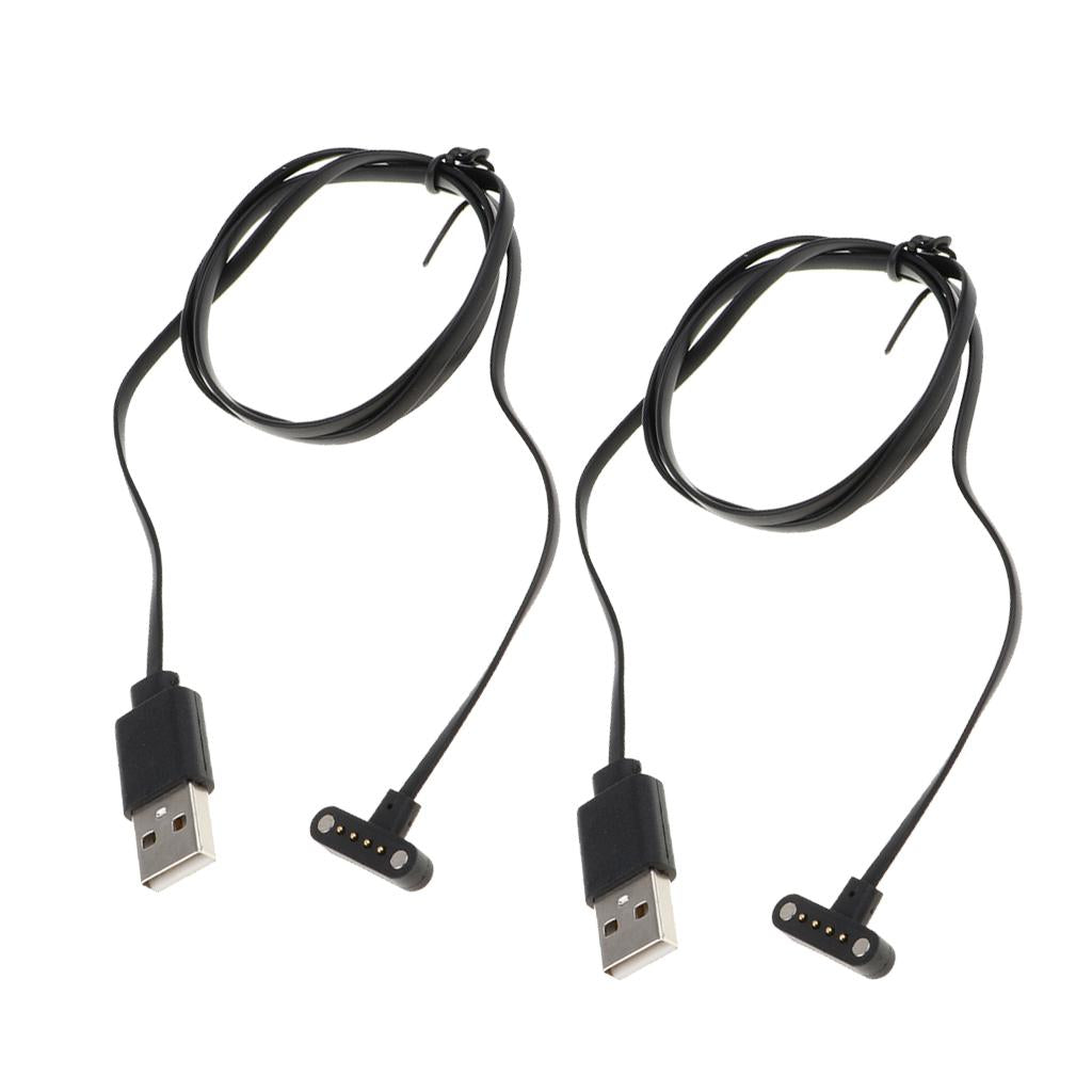 2 Pieces High Quality 4 Pin USB Watch Charging Cable Magnetic Charging Base