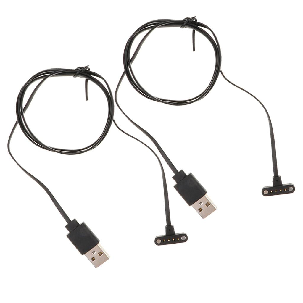 2 Pieces High Quality 4 Pin USB Watch Charging Cable Magnetic Charging Base