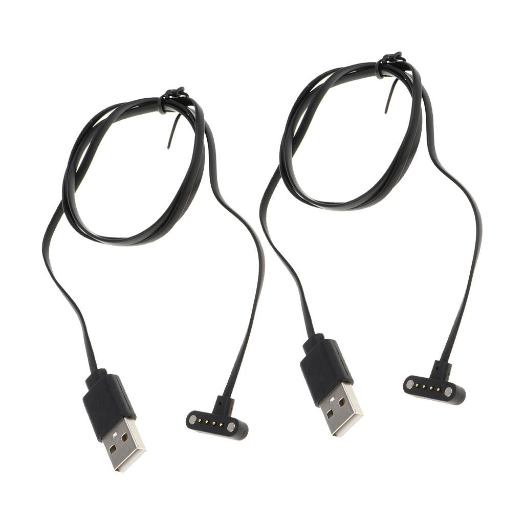 2 Pieces High Quality 4 Pin USB Watch Charging Cable Magnetic Charging Base