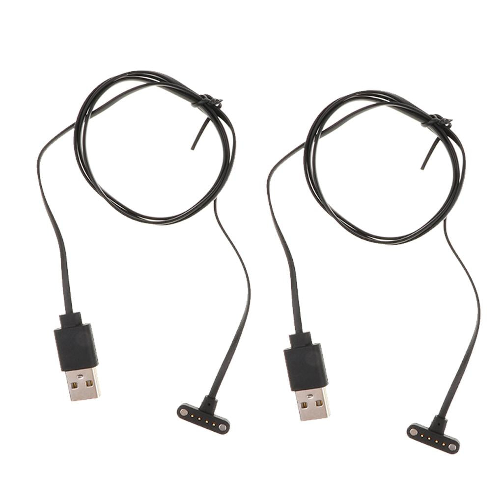 2 Pieces High Quality 4 Pin USB Watch Charging Cable Magnetic Charging Base