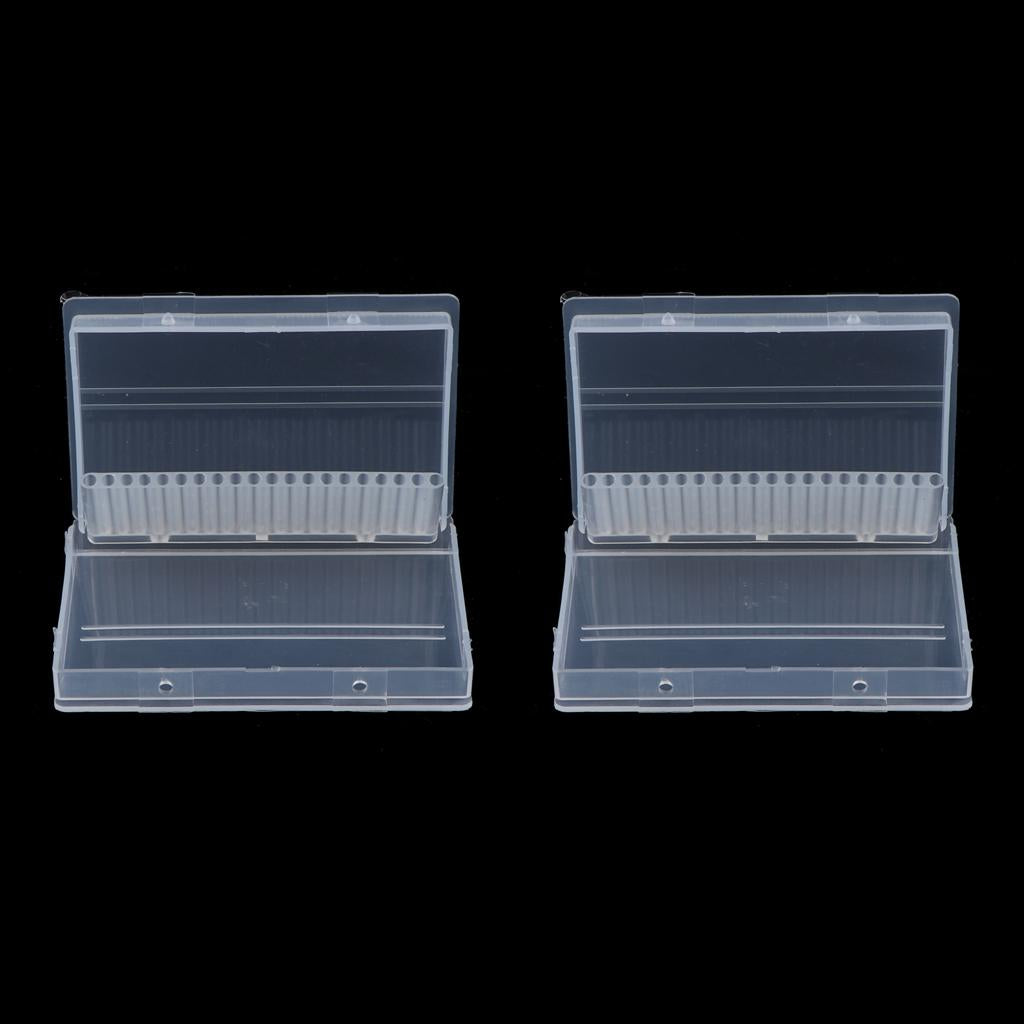 20 Holes Nail Drill Bits Holder Stand Organizer Case Manicure Display Box 2x
