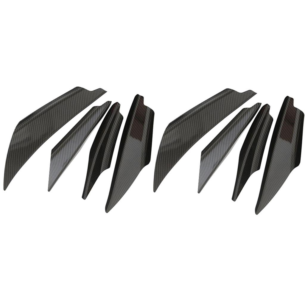 8 Pieces Golssy Universal Carbon Fiber Front Bumper Splitter Fins Trim Set