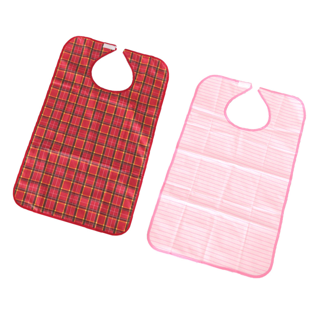 2 Pieces Washable Reusable Adults Eating Bibs Elderly Disability Aid Apron