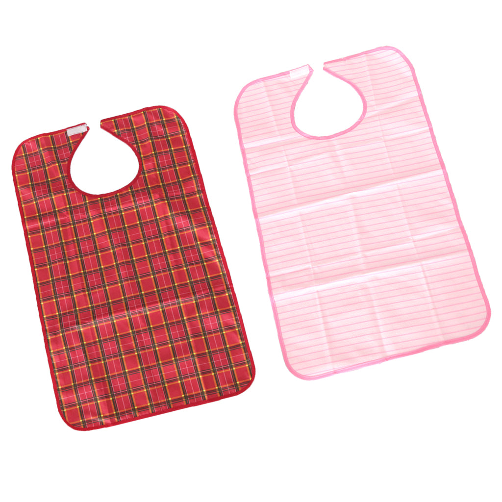 2 Pieces Washable Reusable Adults Eating Bibs Elderly Disability Aid Apron