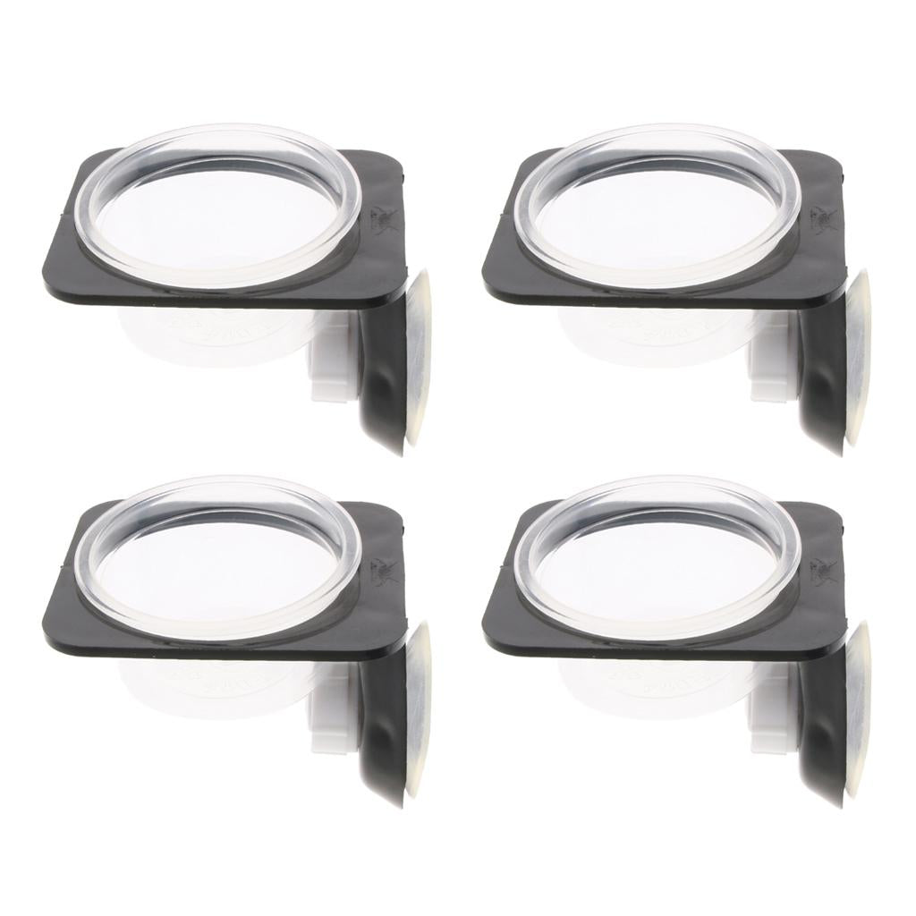 4Pcs Suction Mini Worm Dish Reptile Gecko Ledge Feeder Corner Space Saving