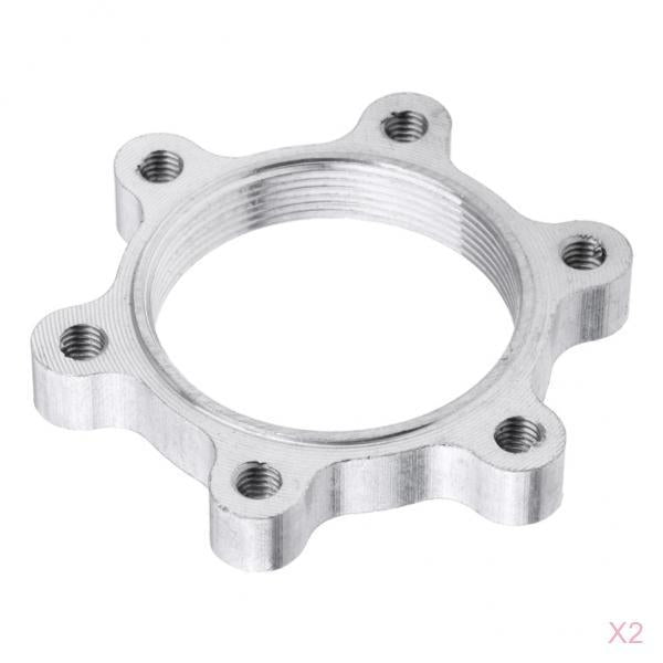 2Pcs 48mm Bike Hub Lock Nut Flange Thread Disc Brake Adaptor Disk Rotor Tray