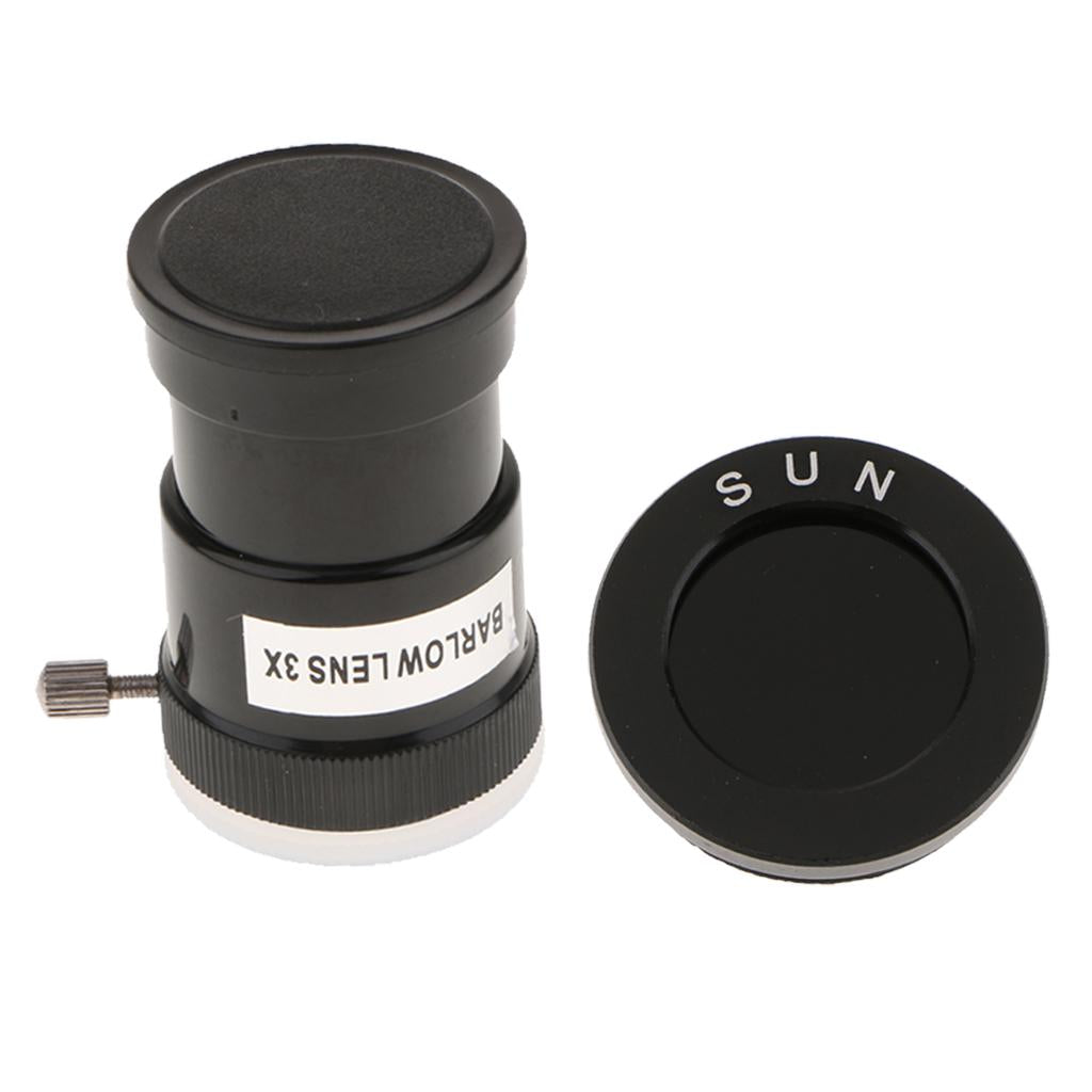 Barlow Lens 1.25 Inch /31.7mm Astronomy Telescope Eyepiece 3X & Black Filter