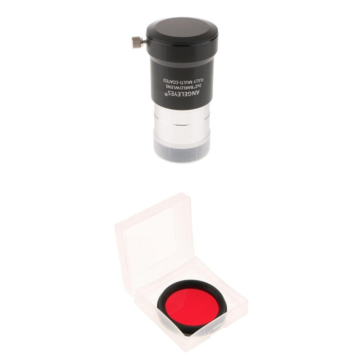 2inch Astronomy Telescope Barlow Lens Eyepiece for Celestron 2X & Red Filter