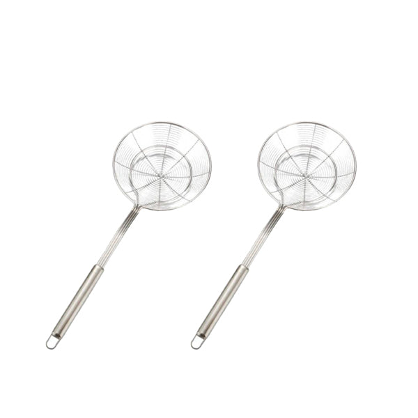 2x14cm Kitchen Spider Strainer Skimmer, Asian Strainer Ladle Stainless Steel