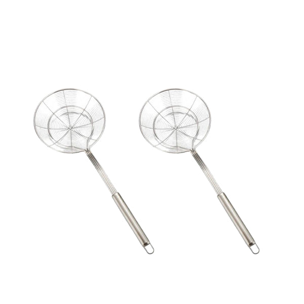 2x14cm Kitchen Spider Strainer Skimmer, Asian Strainer Ladle Stainless Steel