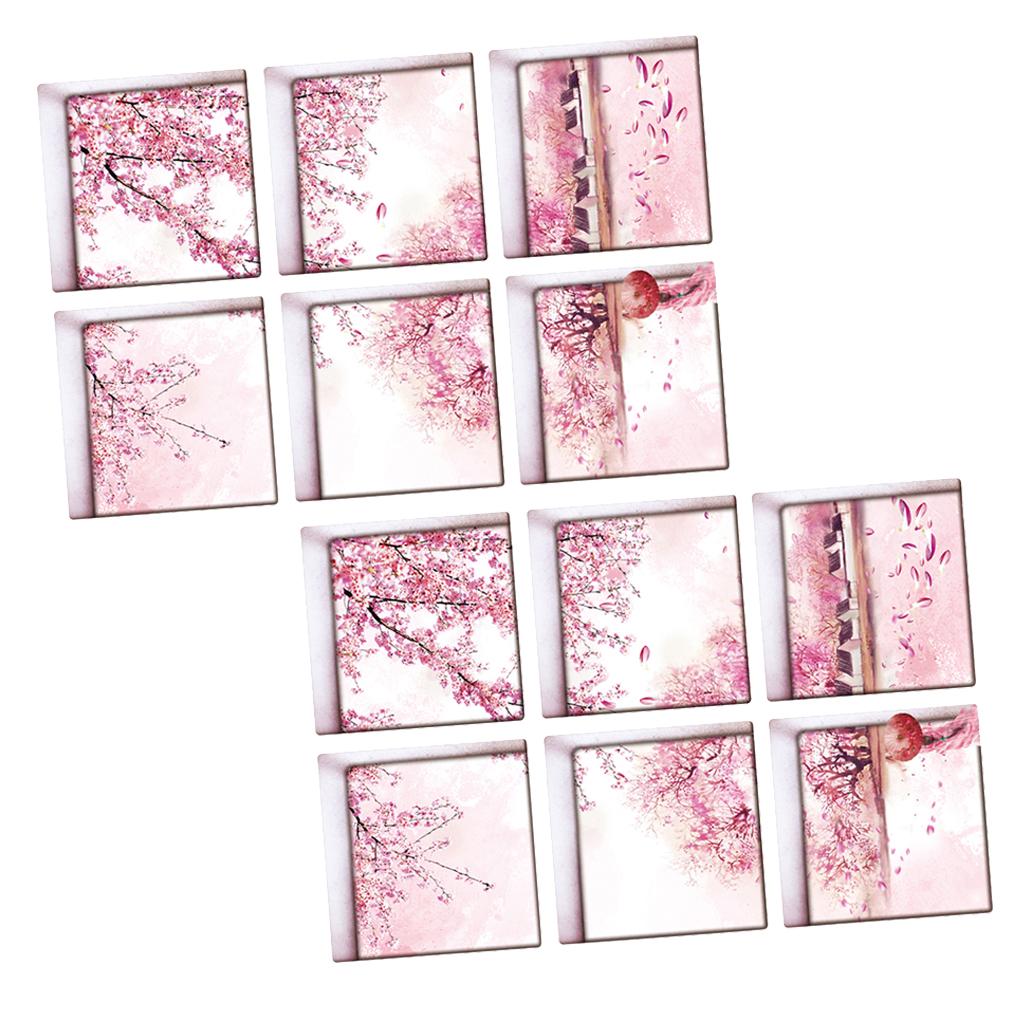 12pcs 13x13cm 3D Effect Anti Slip Waterproof Bathtub Sticker Flower