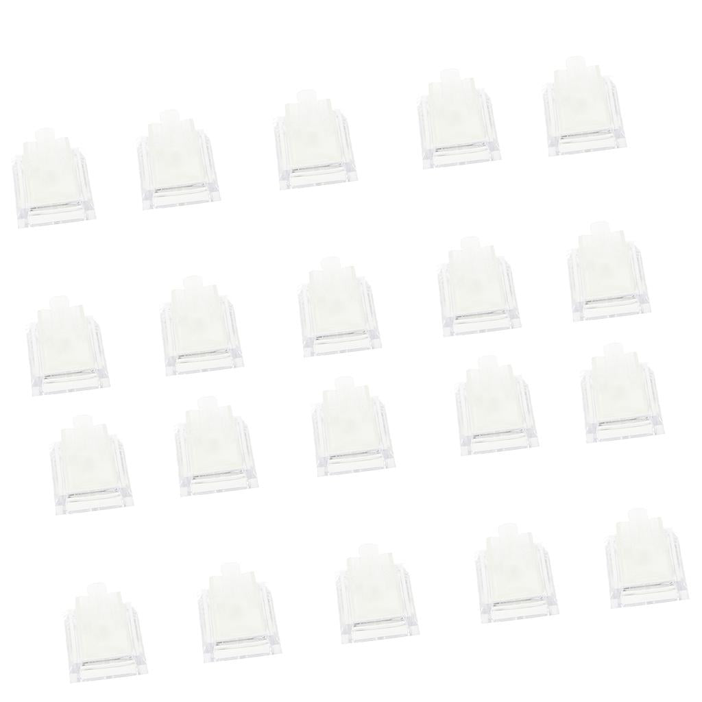 20x Jewelry Tray Finger Ring Display Stand Holder Ring Showcase Transparent
