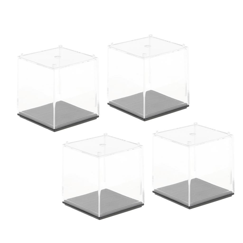 4x Acrylic Display Case Dust-Proof Protection Display Box for Model 5x5x5cm