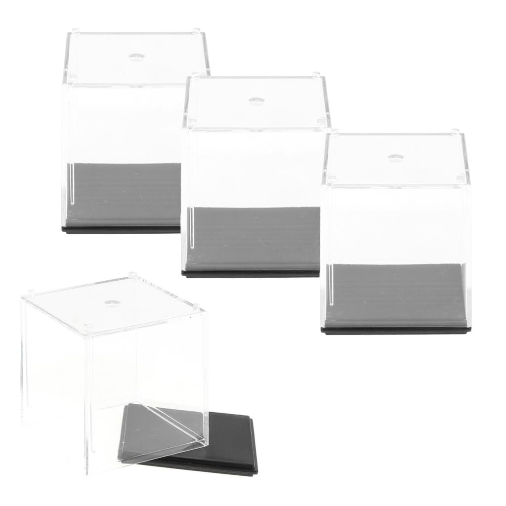4x Acrylic Display Case Dust-Proof Protection Display Box for Model 5x5x5cm