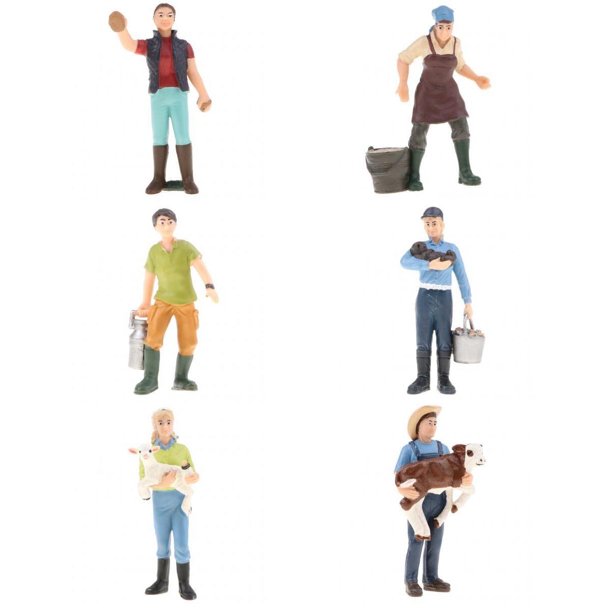 6pcs/set Realistic Farmer Figurine Human Model Collection Kids Toy Gift