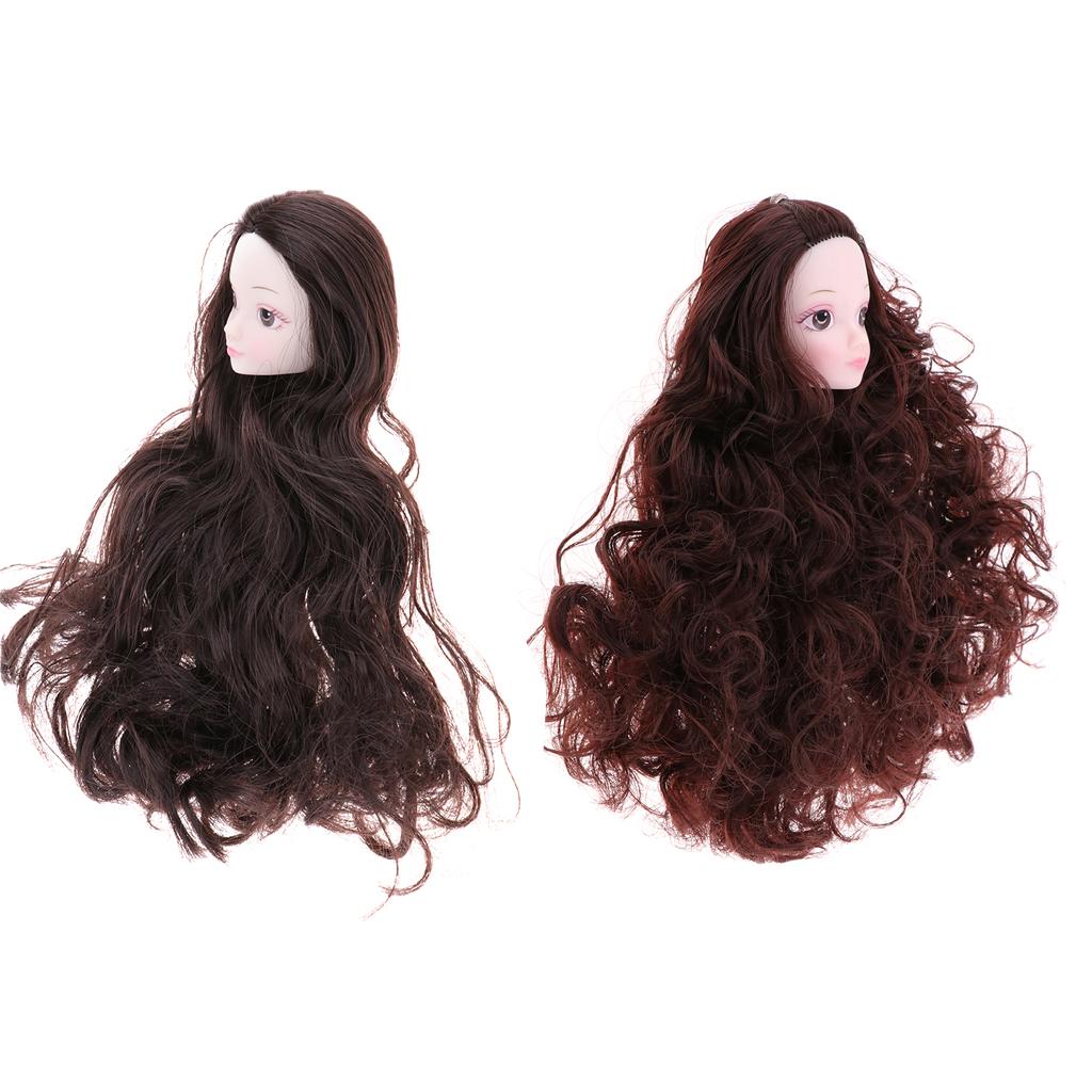 2pcs 1/6 Girl BJD Doll Head Sculpt Ball-Jointed Doll DIY Parts Accessory