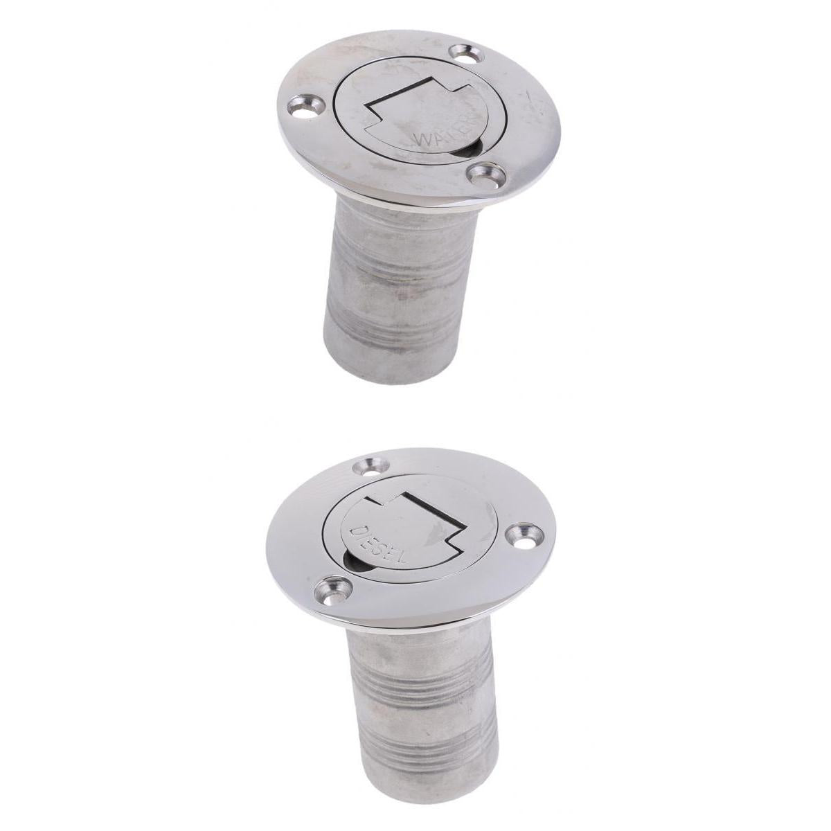 2pcs Boat Deck Fill / Filler Keyless Cap - 38mm Diesel - 316 Stainless Steel
