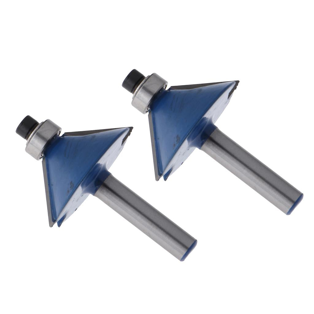 2Pcs 45 Degree Chamfer Edge Forming Router Bit - 1/4 Shank "