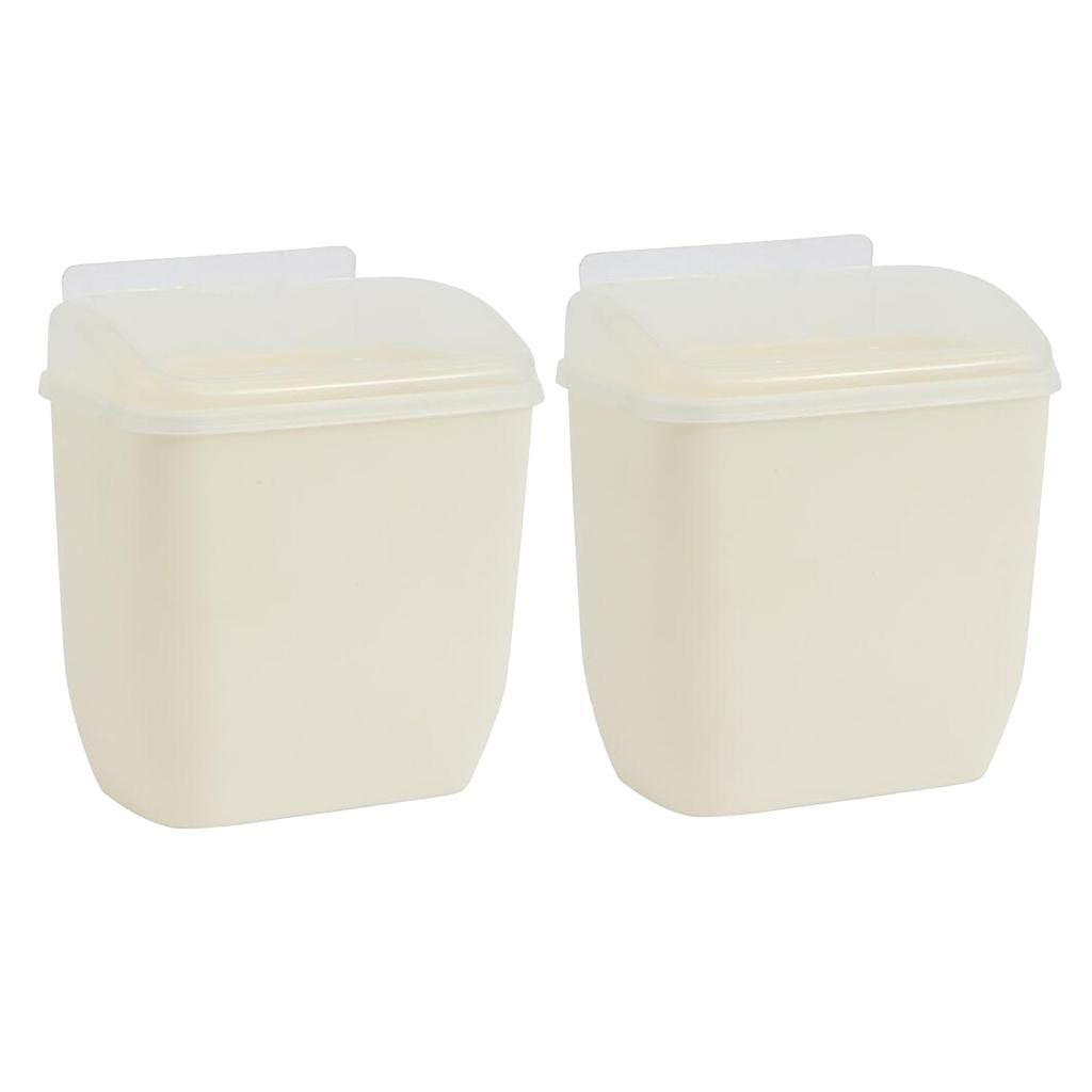 2pcs Wall Mounted Hanging Rubbish Bin Trash Can Wastebasket Bathroom Kitchen