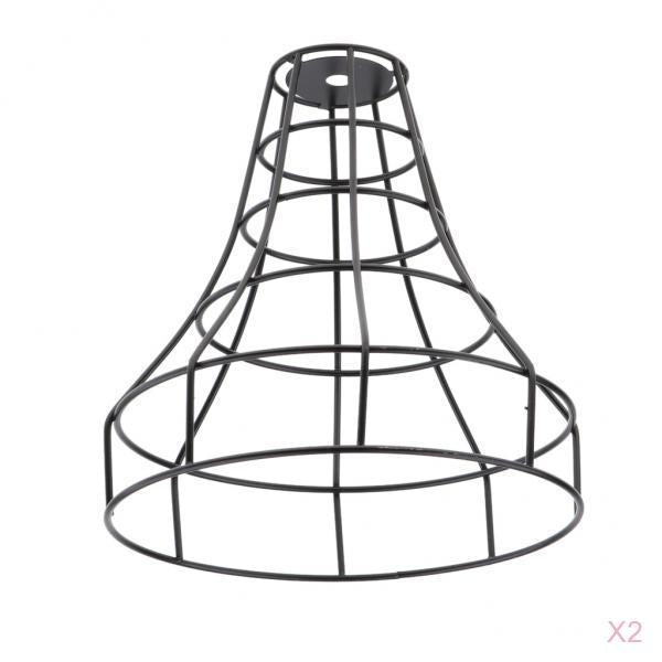 2 Pcs Iron Wire Cage Hanging Lamp Shade Pendant Light Chandelier Shades