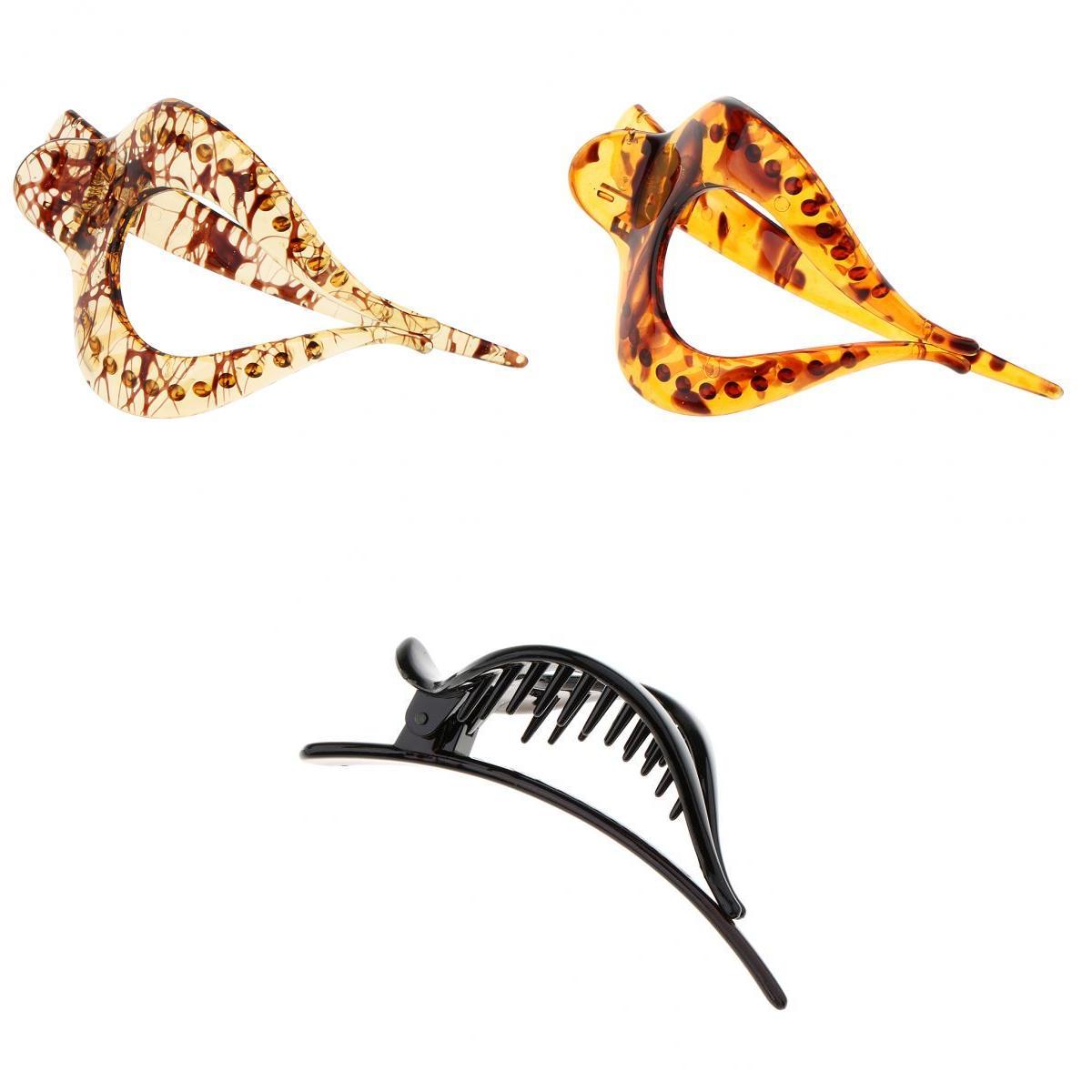 3x Large Heart Shaped Acrylic Hair Claw Banana Clip Clamp Jaw