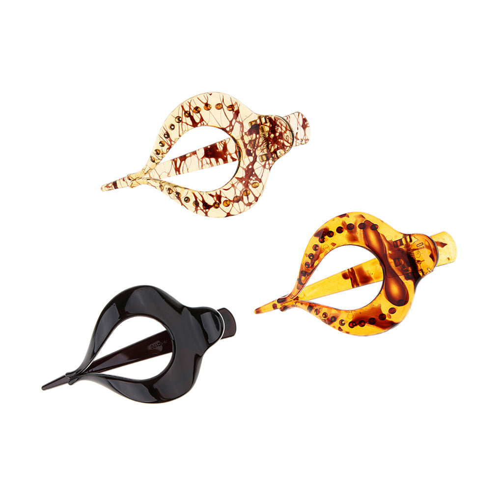 3x Large Heart Shaped Acrylic Hair Claw Banana Clip Clamp Jaw