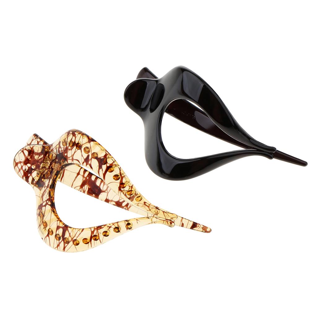 2x Large Heart Shaped Acrylic Hair Claw Banana Clip Clamp Jaw