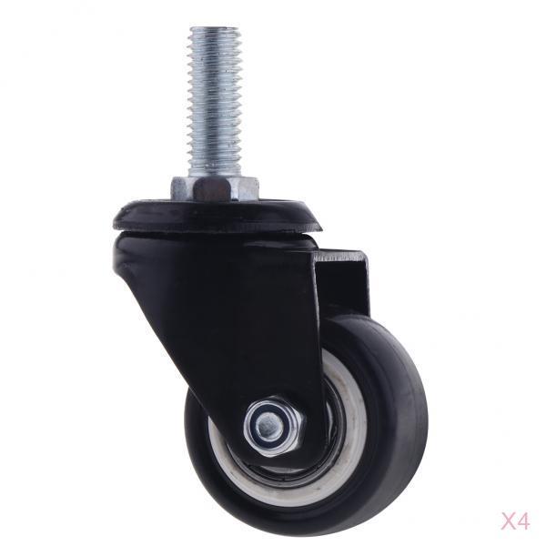 4PCS 1.5'' Mute Rubber Swivel Plate Caster Wheel M10 Universal Replacement