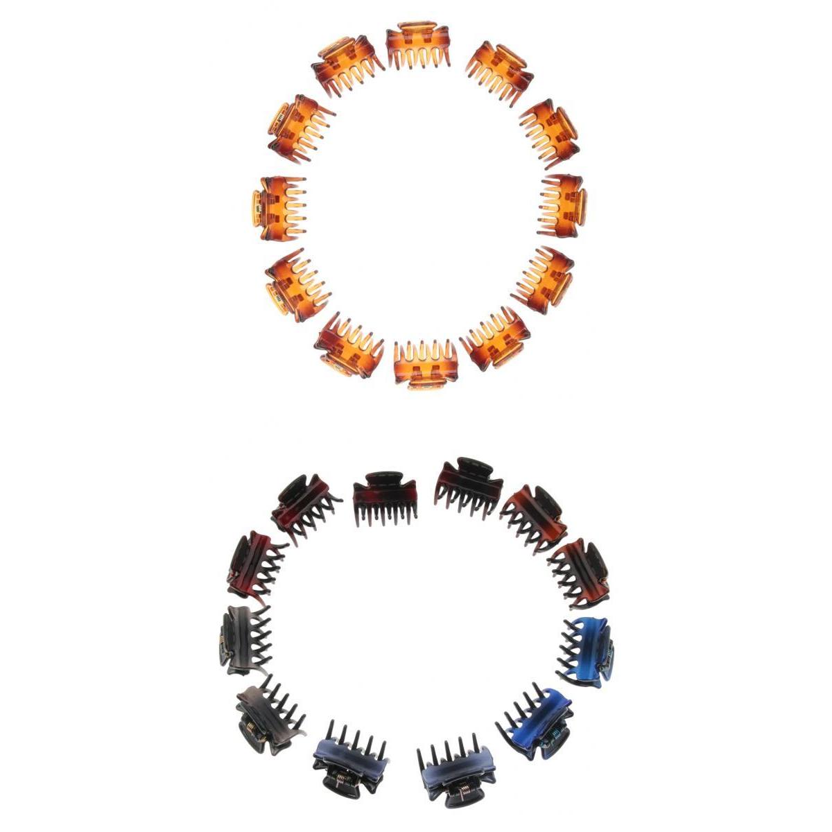 24 Resin Mini Hair Claws Grips Plastic Clip Clamps Pins Accessories Gradient