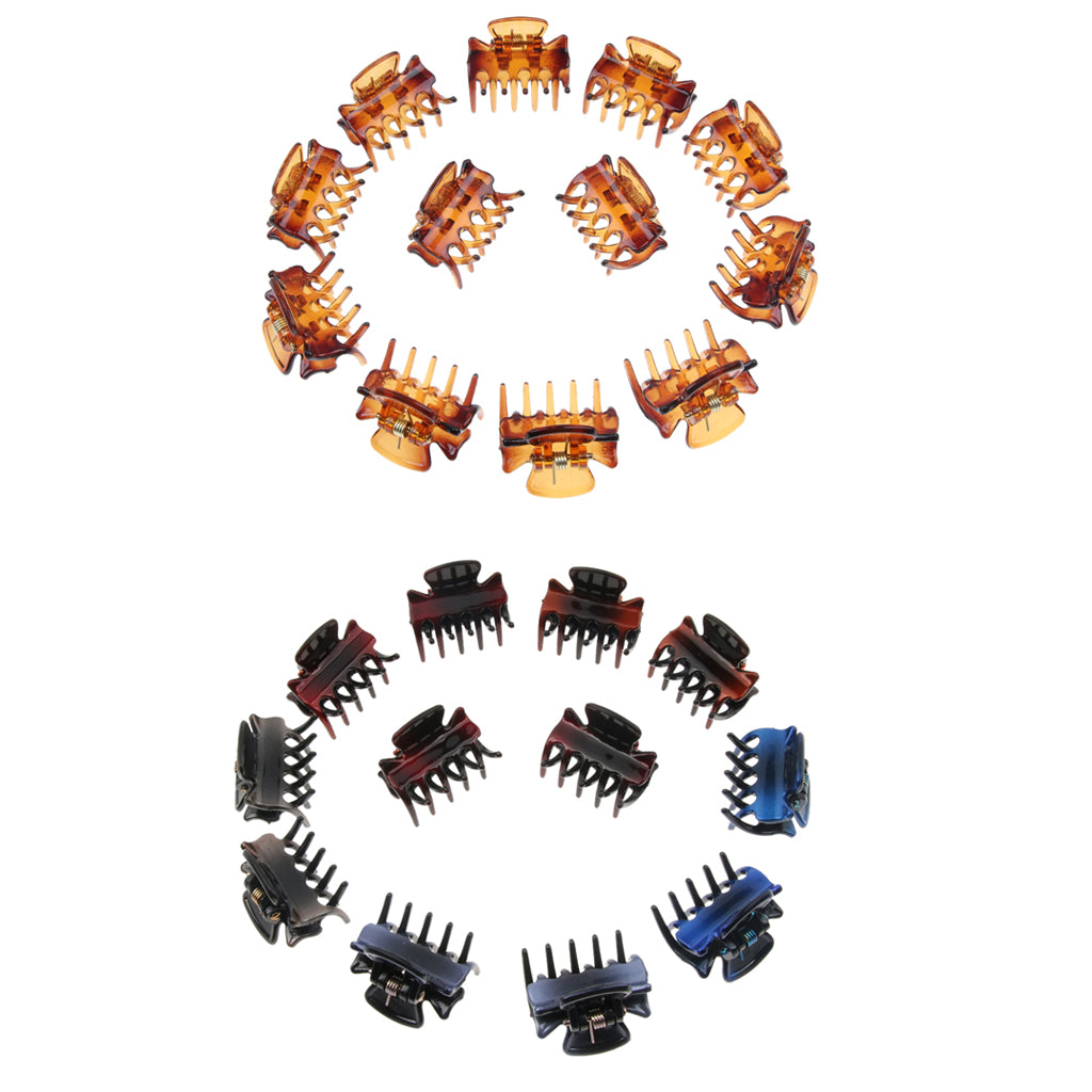 24 Resin Mini Hair Claws Grips Plastic Clip Clamps Pins Accessories Gradient