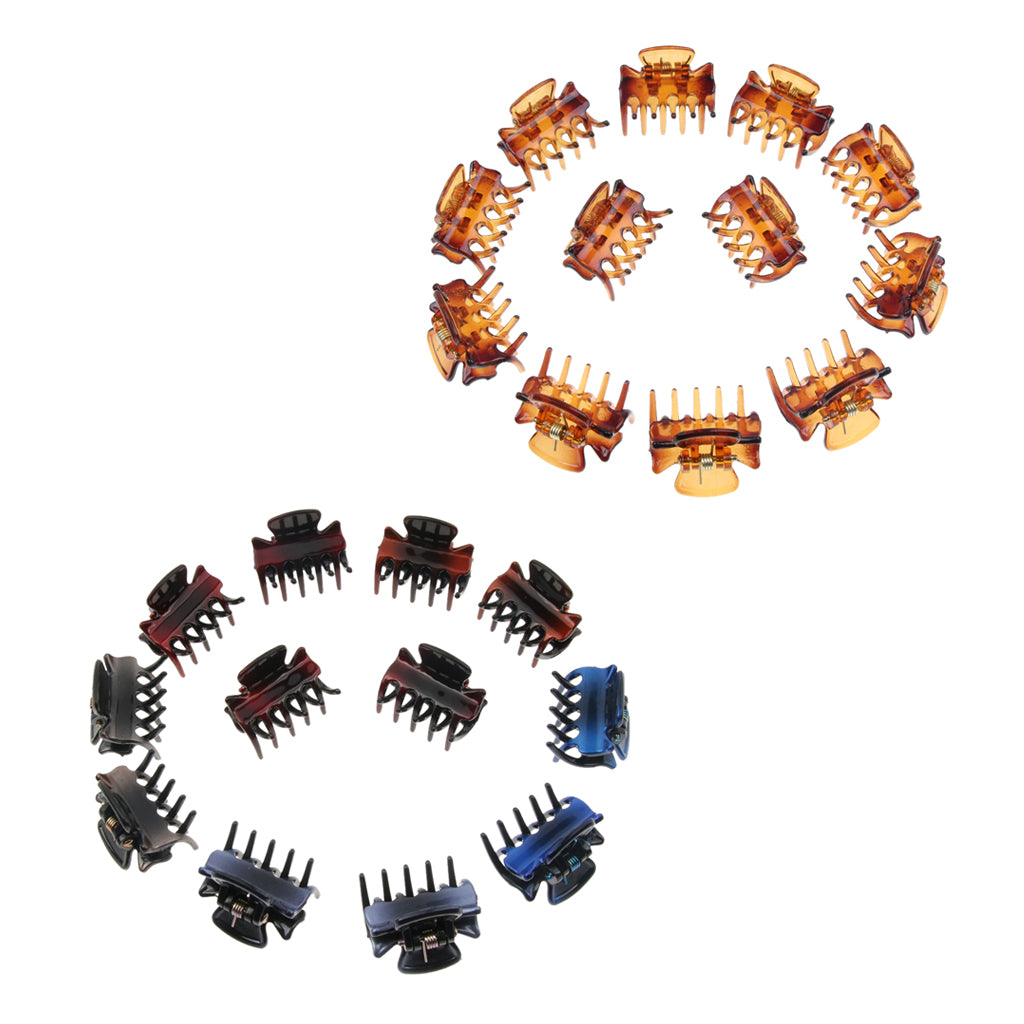 24 Resin Mini Hair Claws Grips Plastic Clip Clamps Pins Accessories Gradient