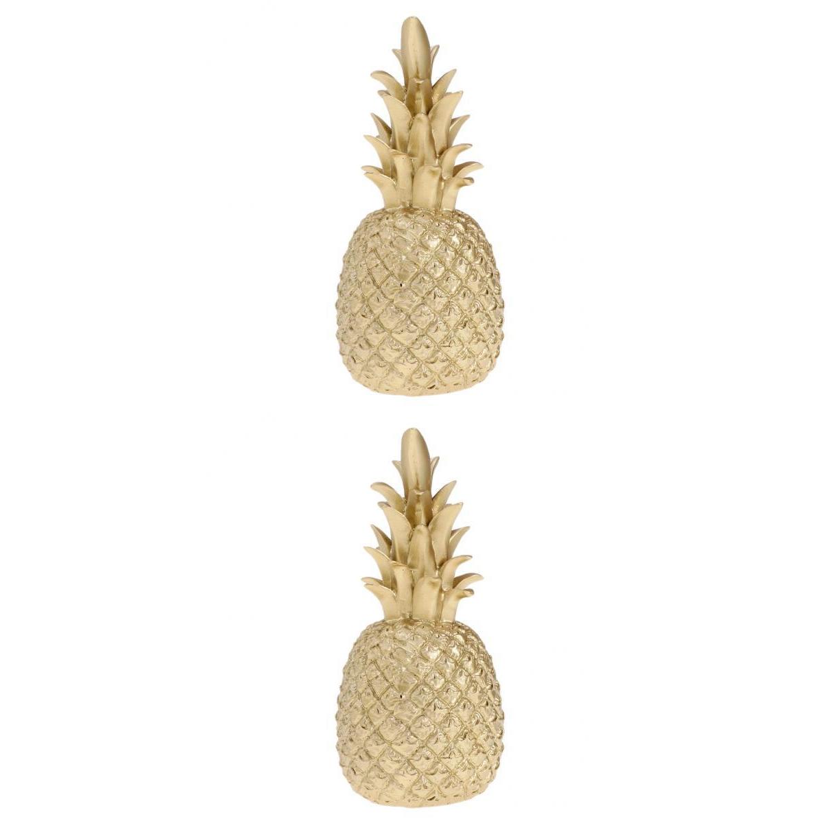 Creative Resin Pineapple Shaped Ornament Golden Showpiece L+S