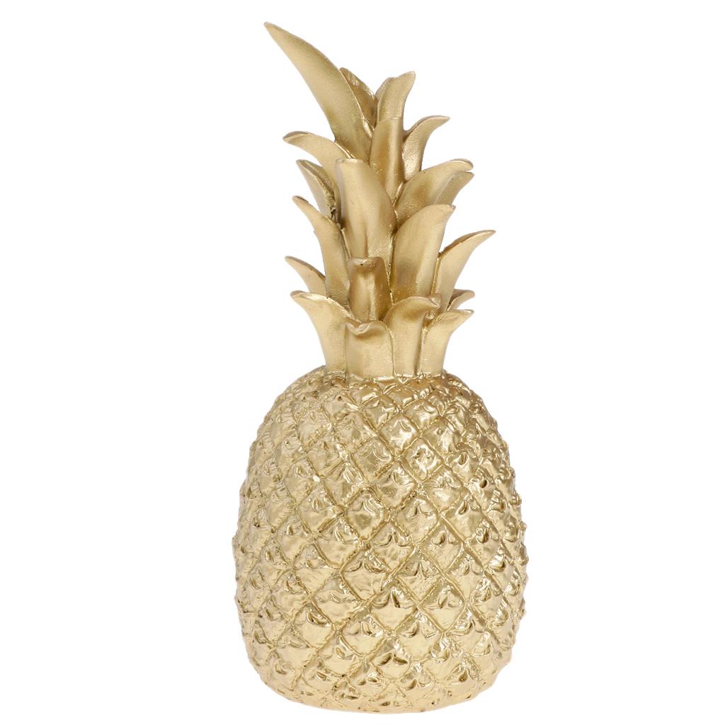 Creative Resin Pineapple Shaped Ornament Golden Showpiece L+S