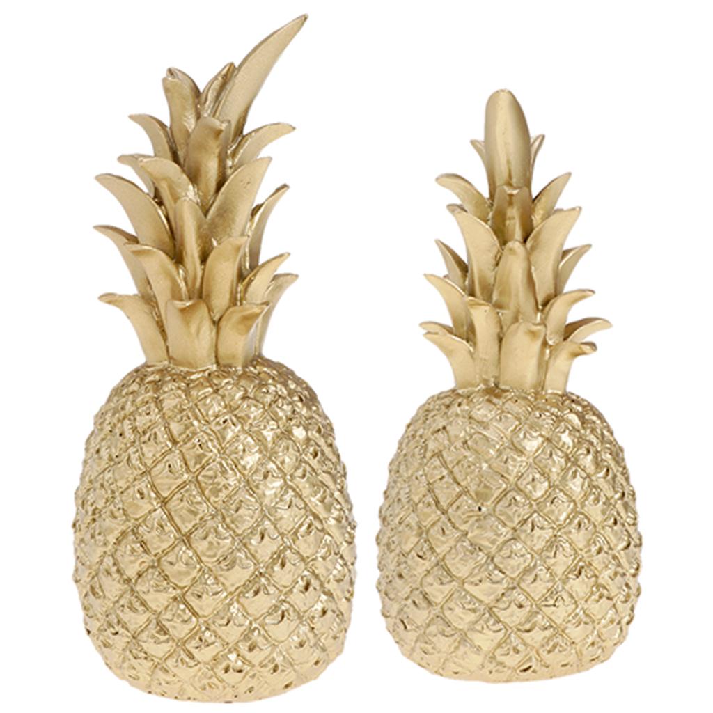 Creative Resin Pineapple Shaped Ornament Golden Showpiece L+S