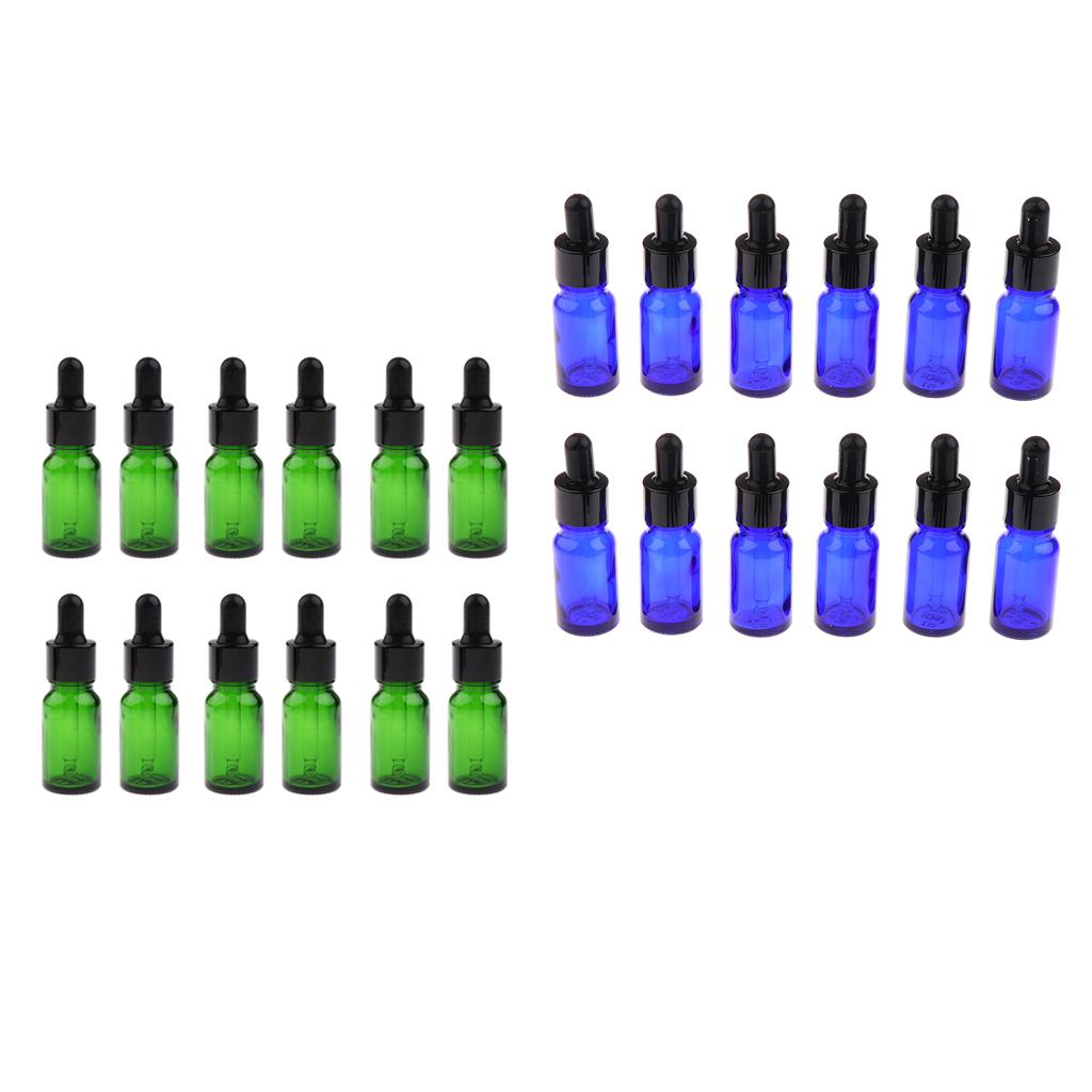 24 PCS 5ml/10ml Empty Essential Oil Bottle Glass Liquid Aromatherapy Dropper