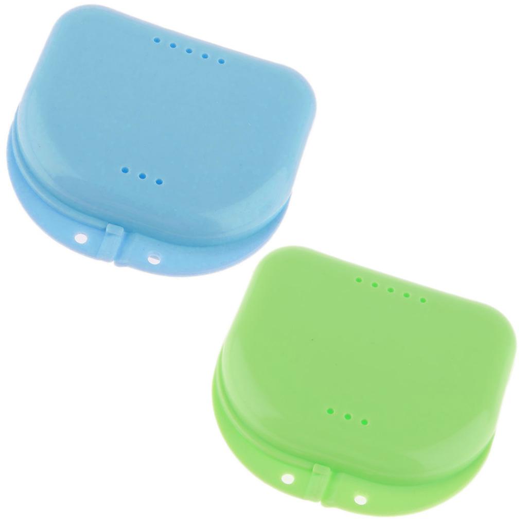 2Piece Portable Denture Retainer with Hole Mouthguard Storage Case Container