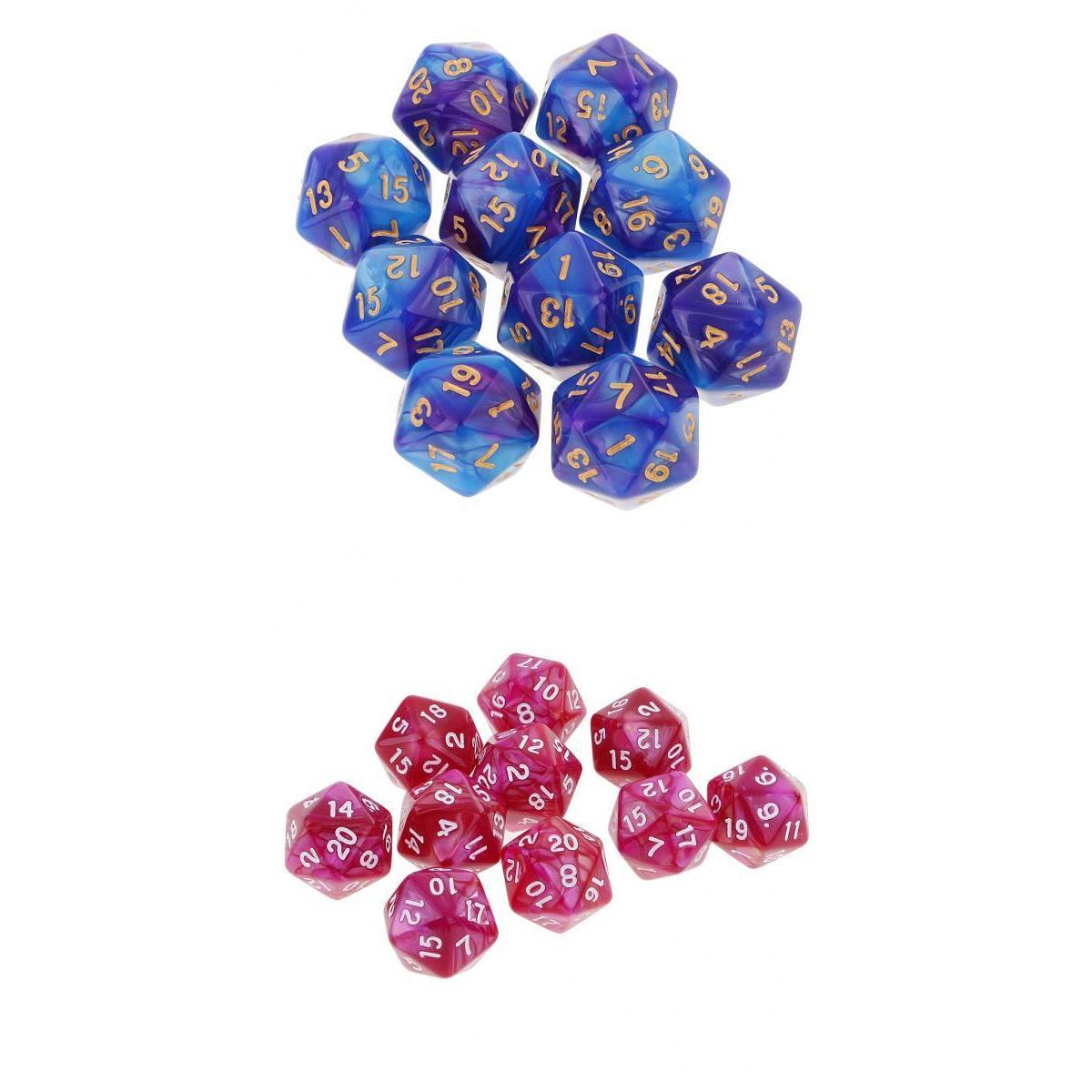 20x 20 Sided Dice D20 Polyhedral Dice for Dungeons and Dragons Table Games